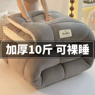 牛奶绒羊羔绒毛毯加厚保暖秋冬季被子被芯午睡毯子棉被冬被春秋被