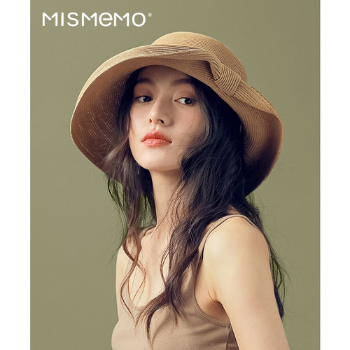 MISMEMO赫本风大檐防晒草帽女夏