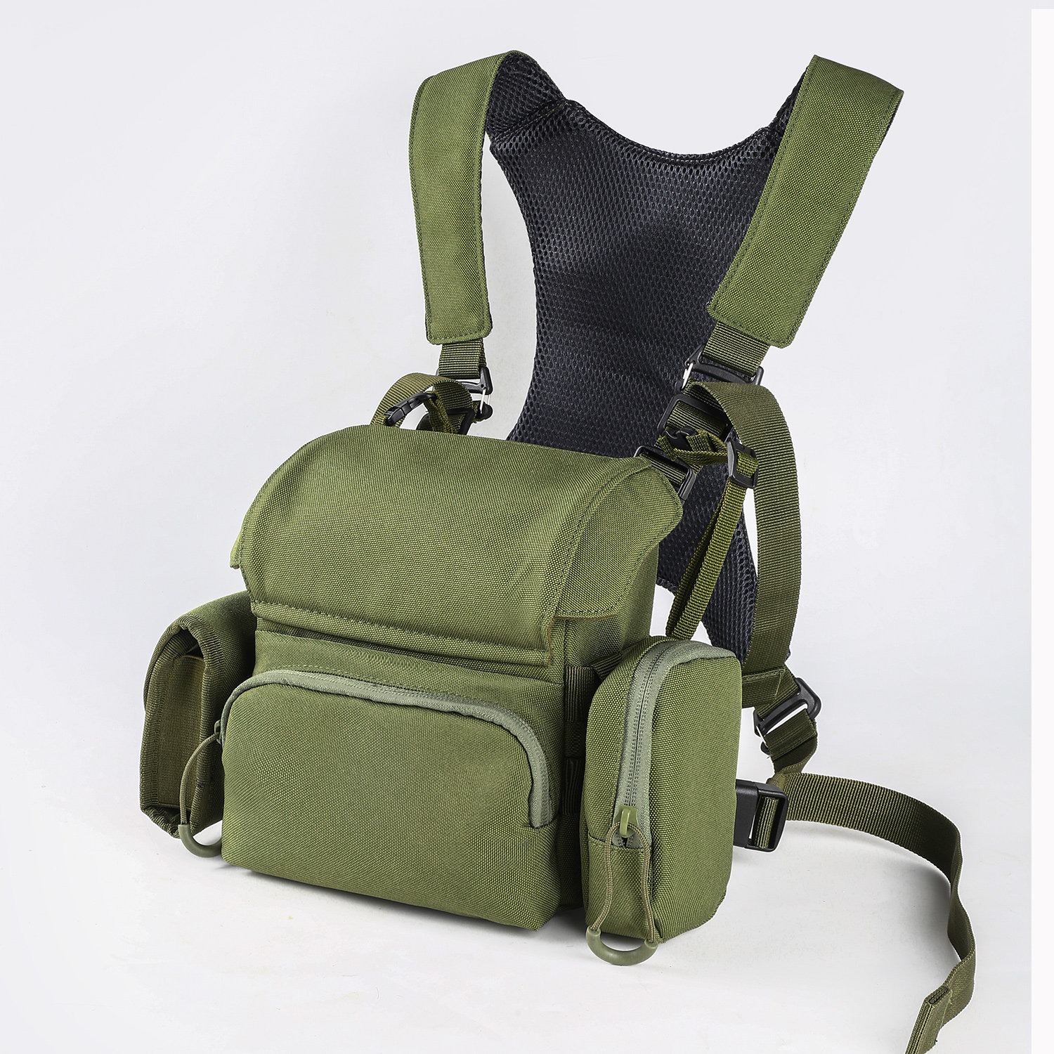 户外望远镜胸包加宽减压相机双肩包背带可调节翻盖测距仪收纳包