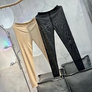 性感防晒小脚九分裤 显瘦百搭时尚 千溢目欧美风新款 网纱透视打底裤