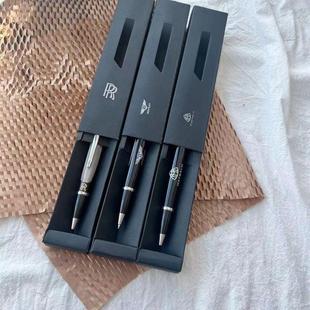 劳斯莱斯大容量签字笔金属笔壳耐用宝珠笔黑色旋转伸缩交车礼物