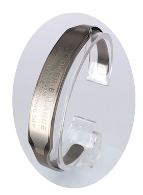 POWER·BALANCE霸能亚银纯钛锗石手镯，可掰弯曲度调节长度