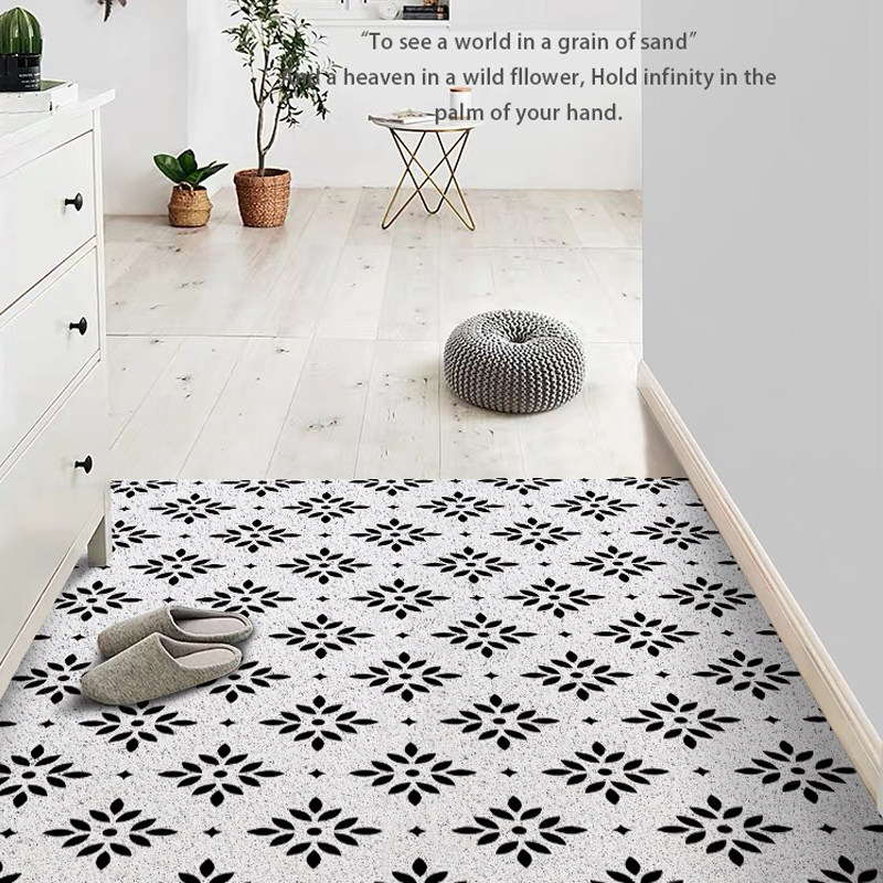 黑白极简入户丝圈地垫玄关防滑家用地毯可裁剪定制刮沙耐脏脚垫,居家布艺,入户地垫,淘宝优惠券,粉丝福利购,淘宝优惠卷