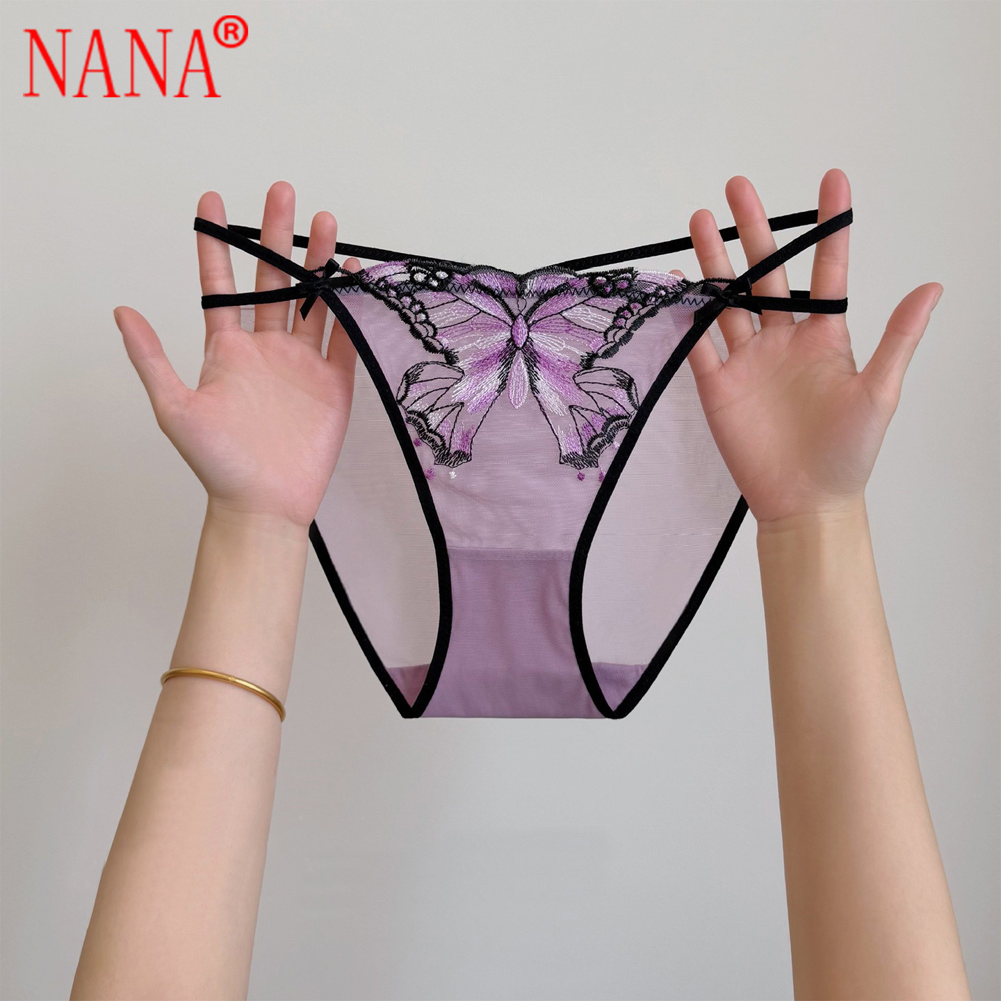 NANA低腰性感重工刺绣蝴蝶蕾丝内裤女高开叉透薄网纱女士三角内裤,女士内衣/男士内衣/家居服,女三角裤,淘宝优惠券,粉丝福利购,淘宝优惠卷
