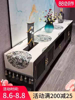New Chinese fabric TV cabinet cover cloth tablecloth modern simple 1202 Chinese style dust cover tea table cover towel