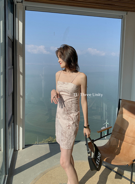 特价不退换2025年夏季新款水墨青花瓷小吊带连衣裙温柔法式甜美裙