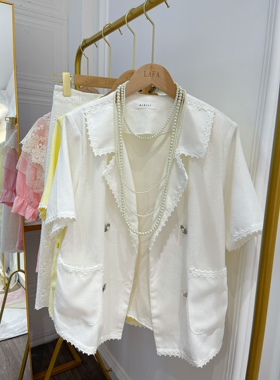 不退不换西装外套夏季新款成套搭配减龄女装洋气小香风半身裙女