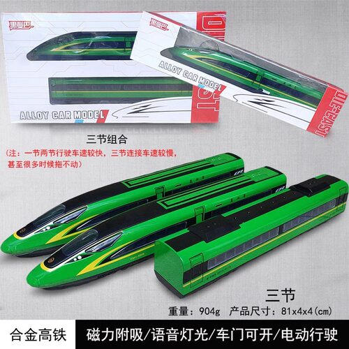 侧开门绿巨人合金高铁复兴号动车组模型语音播报列车火车玩具车模 - 封面