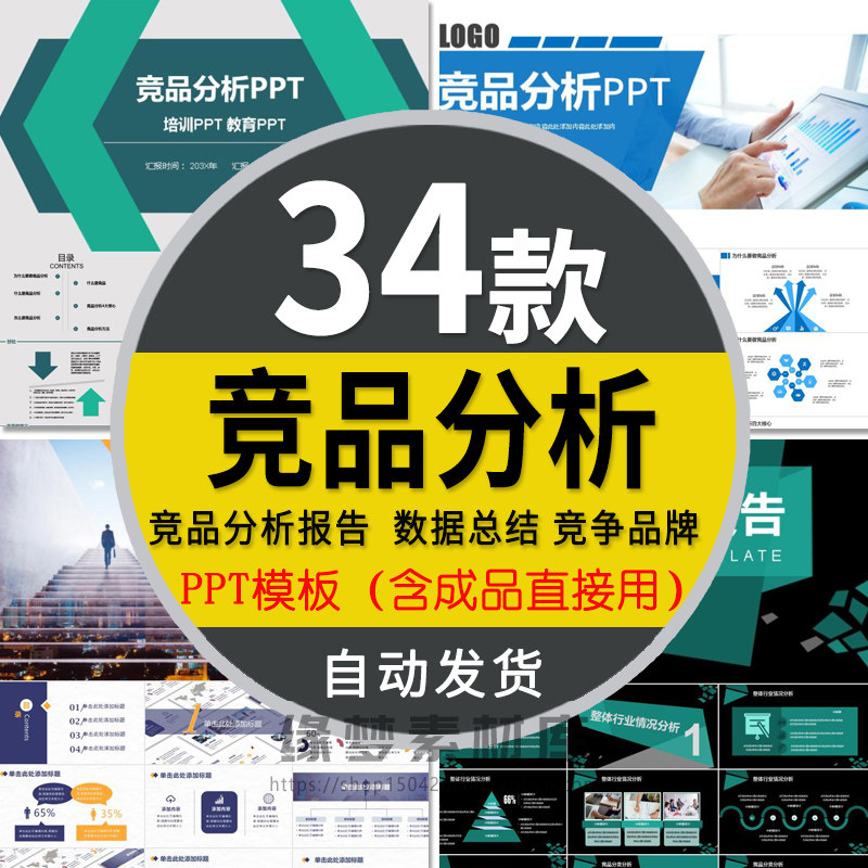 企业公司竞品分析产品竞争对手数据对比工作总结报告方案ppt模板