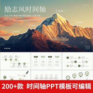 励志商务公司企业发展历程大事记时间轴线可视化信息图表PPT模板