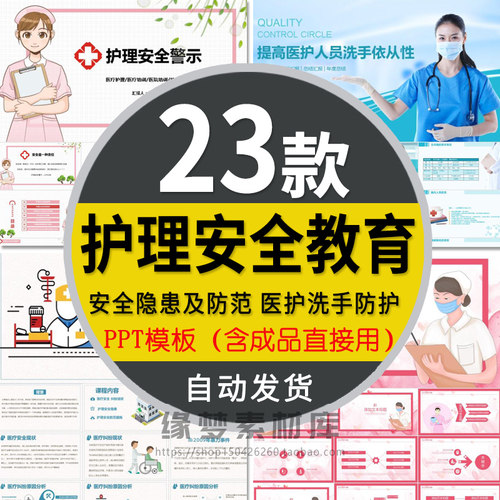 医生护士护理安全教育警示隐患及防范措施PPT模板防护管理培训