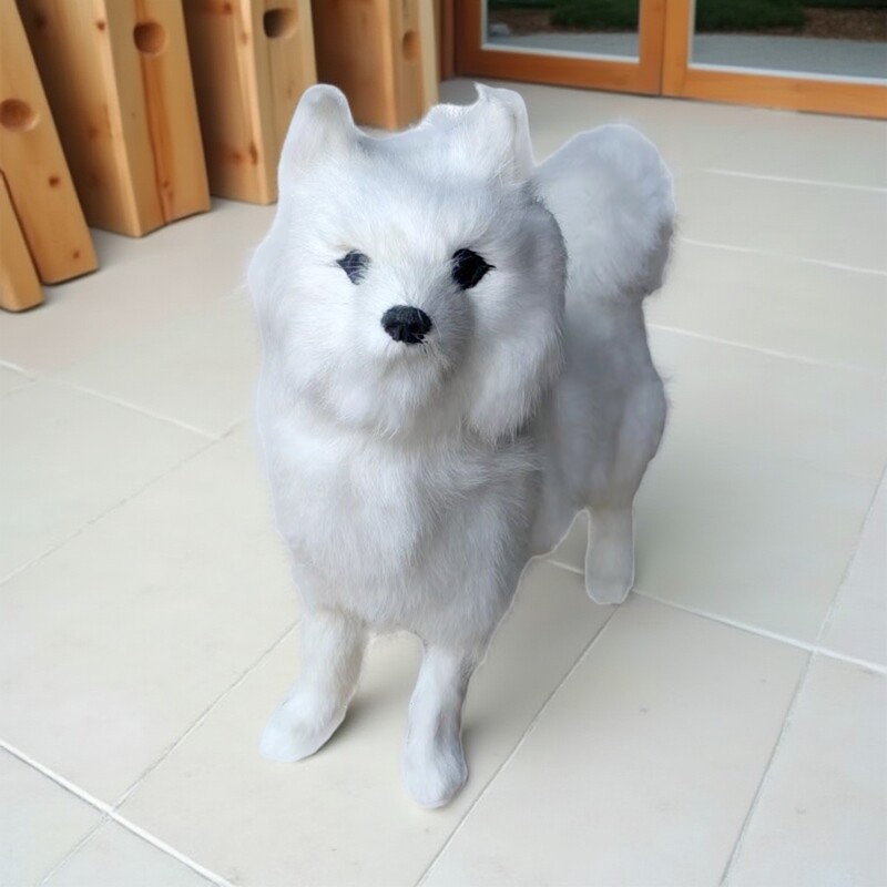 仿真白博美萨摩耶毛绒玩具公仔玩偶动物模型送女生日礼物装饰摆件