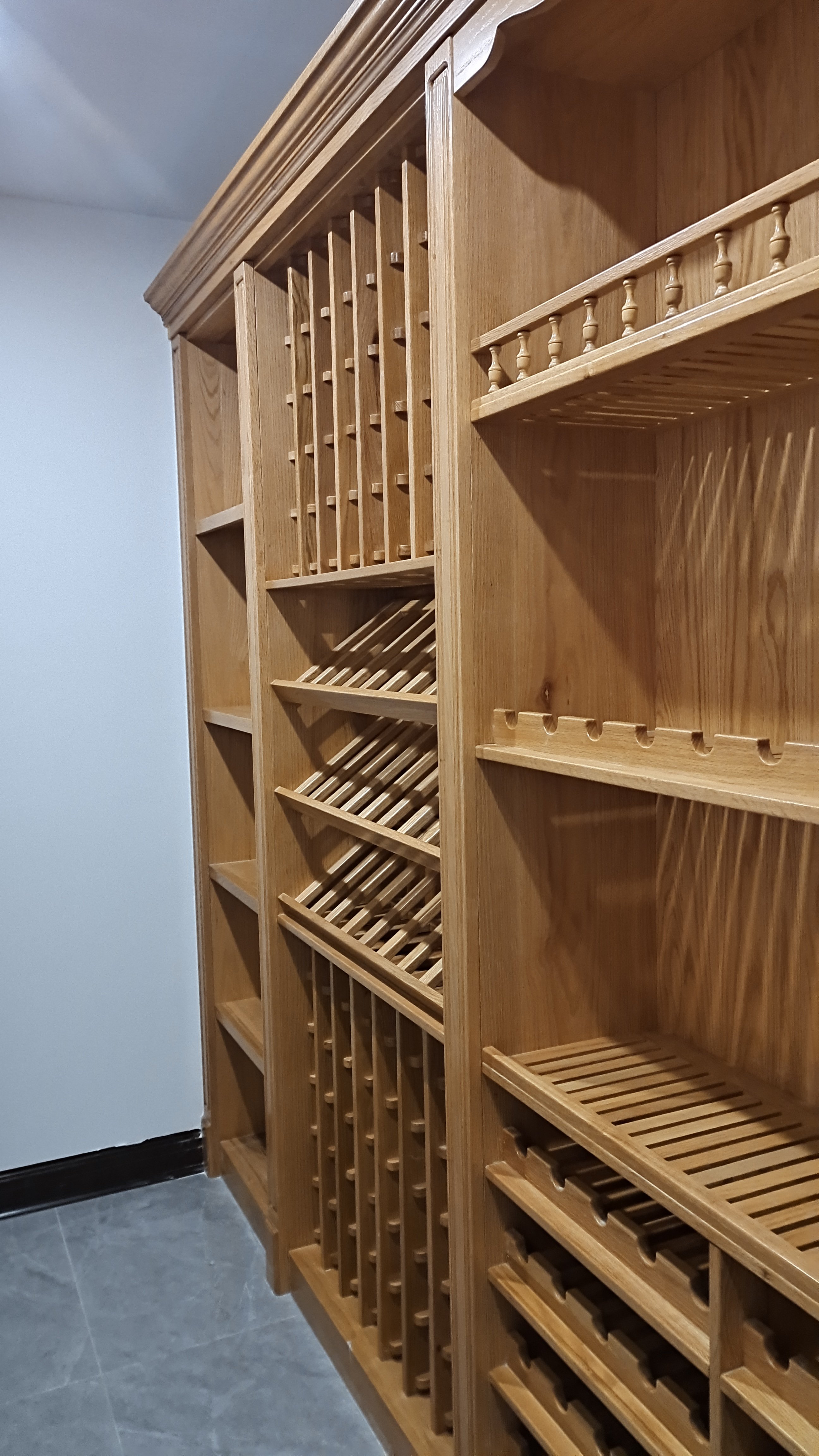 纯原木酒窖藏酒柜北美橡木原木酒柜定制酒柜地下室酒窖实木