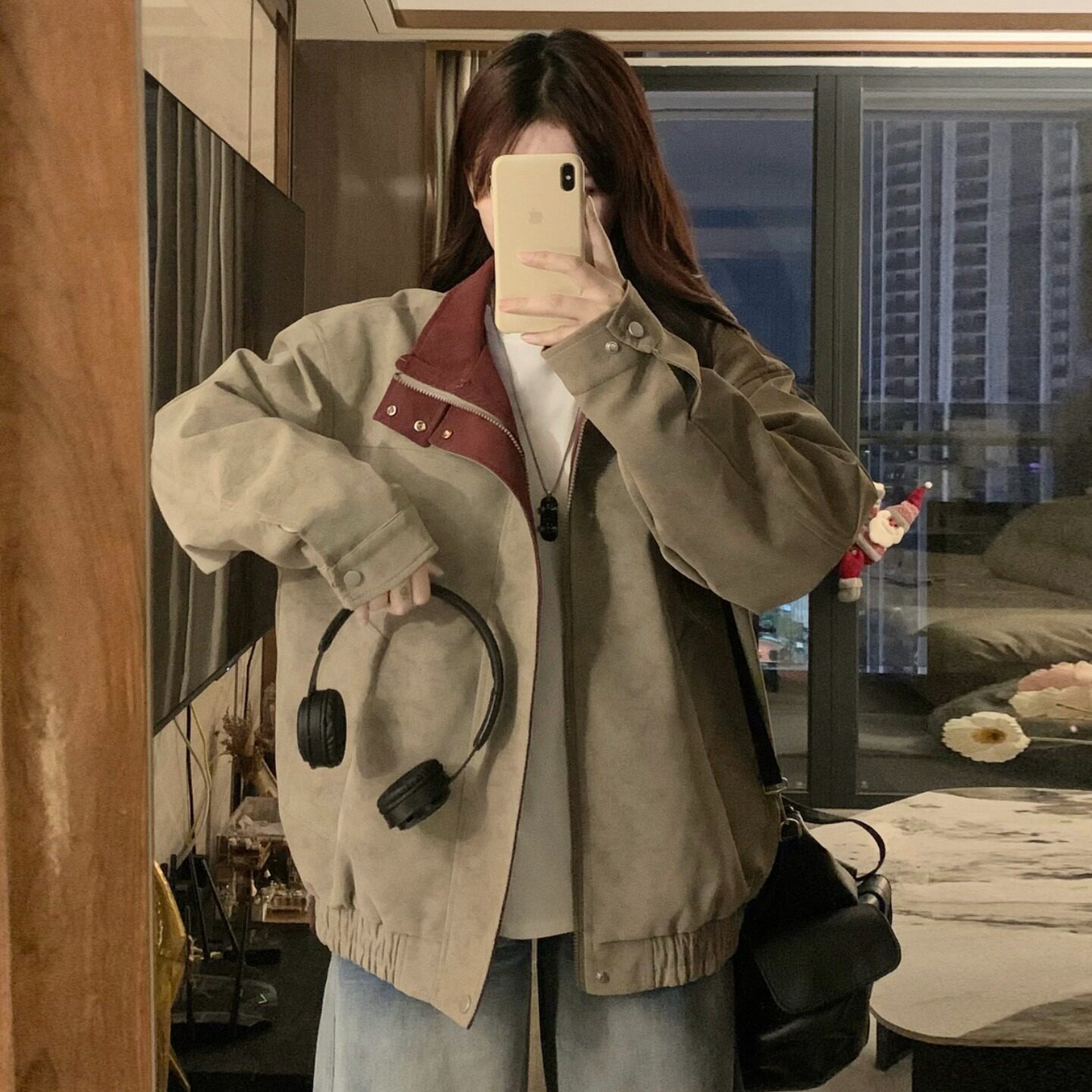 甜酷皮衣夹克外套男女秋冬棒球服