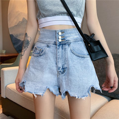 Real shot real price high waist slim denim shorts