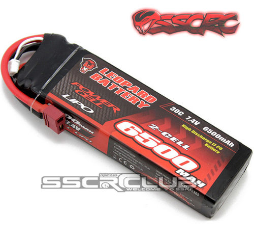 6500MAH 30C 7.4V/2S 豹牌锂电池 FLUX 大S 大E AXIAL 爬车通用