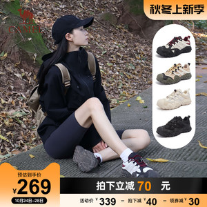 骆驼鞋子女2023新款爆款秋季徒步登山鞋跑步运动鞋老爹鞋女丑萌鞋