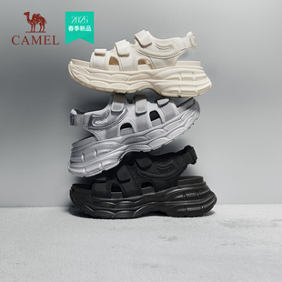 2025春夏新款 休闲纯色凉鞋 骆驼女鞋 时尚 运动凉鞋 女百搭厚底沙滩鞋