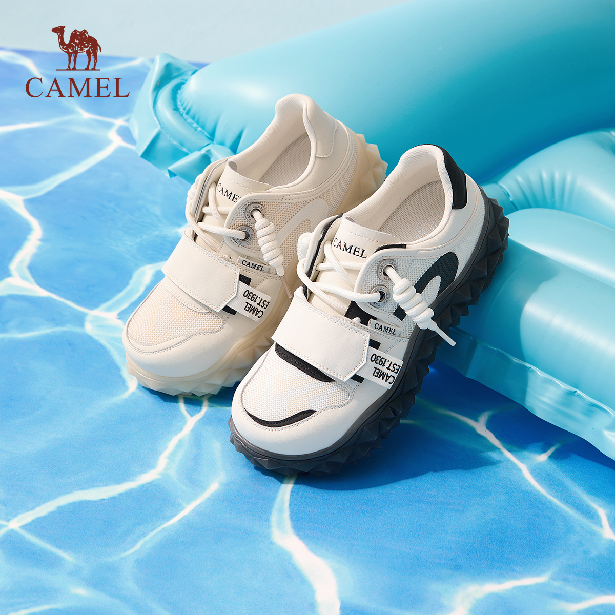 骆驼女鞋2025年秋新款厚底休闲老爹鞋透气软底运动鞋百搭板鞋女款
