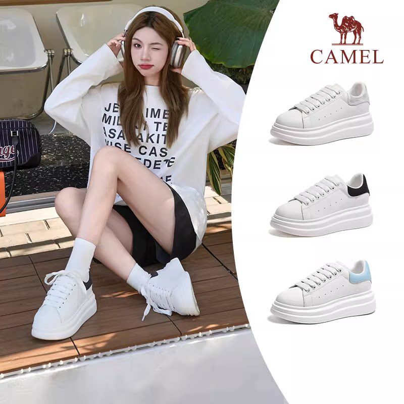 骆驼运动板鞋2026春季新款厚底松糕鞋女鞋百搭小白鞋女时尚休闲鞋