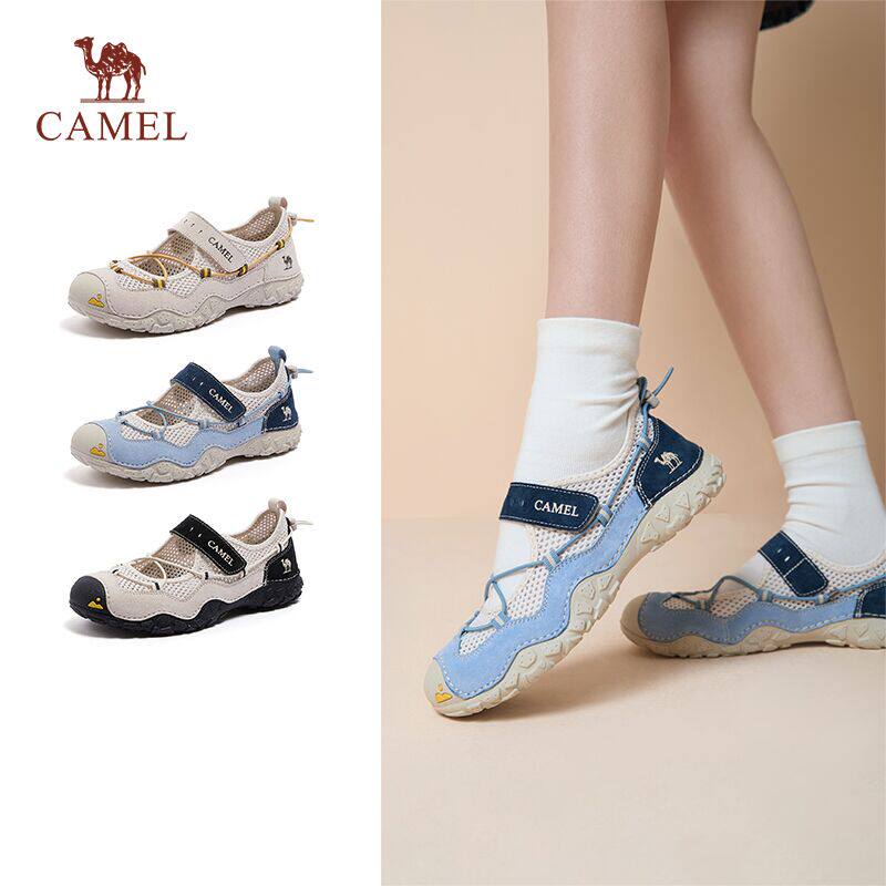 骆驼休闲凉鞋女2026夏新款户外网面透气丑萌芭蕾沙滩鞋运动玛丽珍