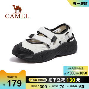 骆驼女鞋2024夏季新款户外凉鞋运动鞋女外穿凉拖魔术贴休闲沙滩鞋