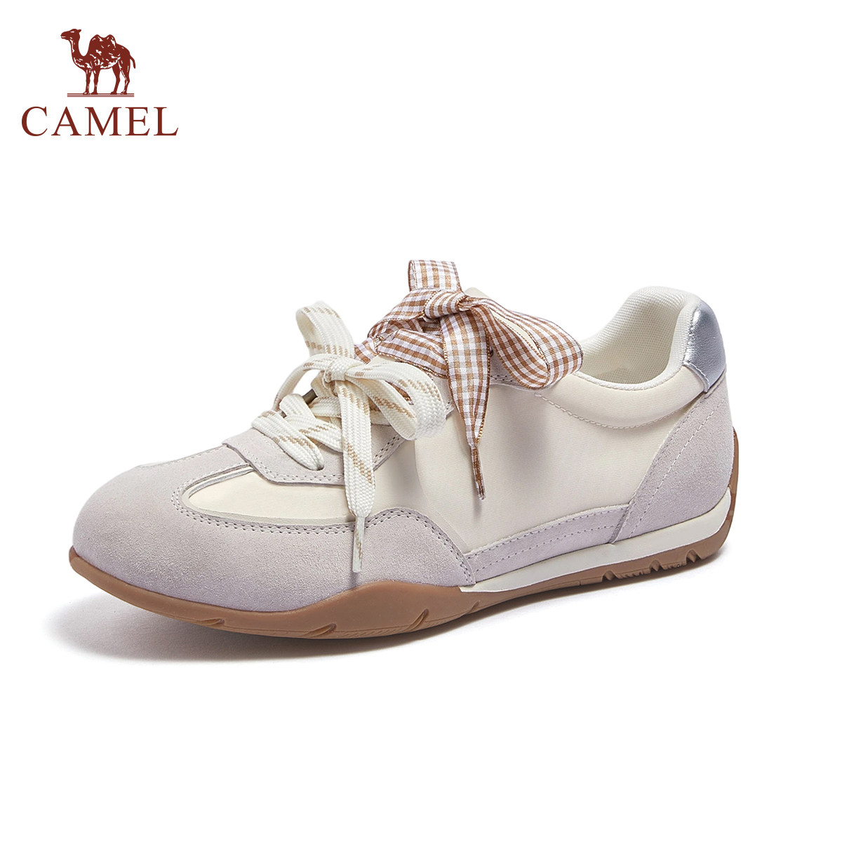 骆驼女鞋2026春季新款双鞋带红色板鞋休闲运动鞋阿甘鞋薄底德训鞋