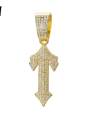 单吊坠批发合金满钻箭头大环扣吊坠配跨境爆款古巴链粗项链工厂