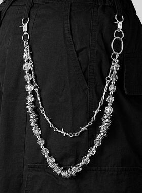 Trousers chain异形糖果芒刺双层裤链装饰复古风潮流新款牛仔腰链