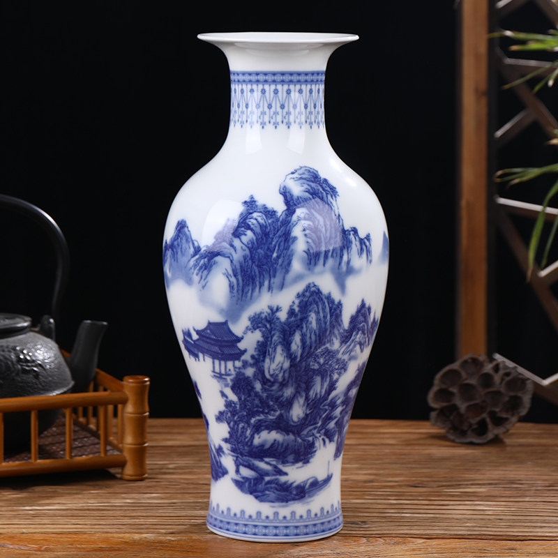 景德镇陶瓷器花瓶工艺品家居客厅博古架酒柜装饰品办公室桌面摆件,家居饰品,花瓶,淘宝优惠券,粉丝福利购,淘宝优惠卷