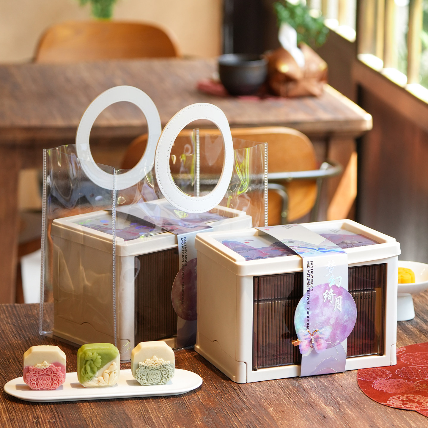 新款月饼包装盒文创潮流中秋手提收纳箱通用礼品袋空盒批发可定制