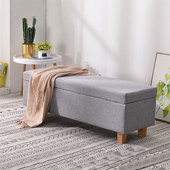 实木收纳沙发凳子服装 店试衣间换鞋 储物长条凳简约布艺床尾置物凳