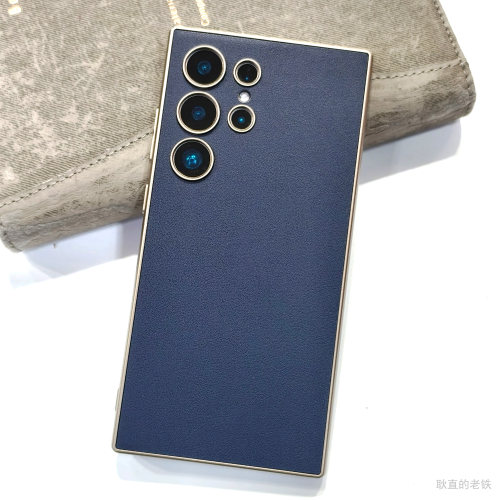 GKK 适用三星 S23Ultra 手机壳 S24U保护套 S25U/S26U 素皮软边壳 防摔 TPU软边框金属漆