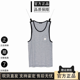韩国免税peaceminusone权志龙同款PMO雏菊刺绣GD宽松条纹背心