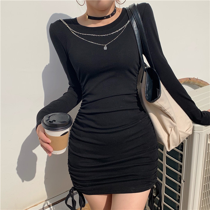 Shooting dress autumn and winter fashion temperament bag hip tight show thin, Royal sister Style Sexy mid long skirt