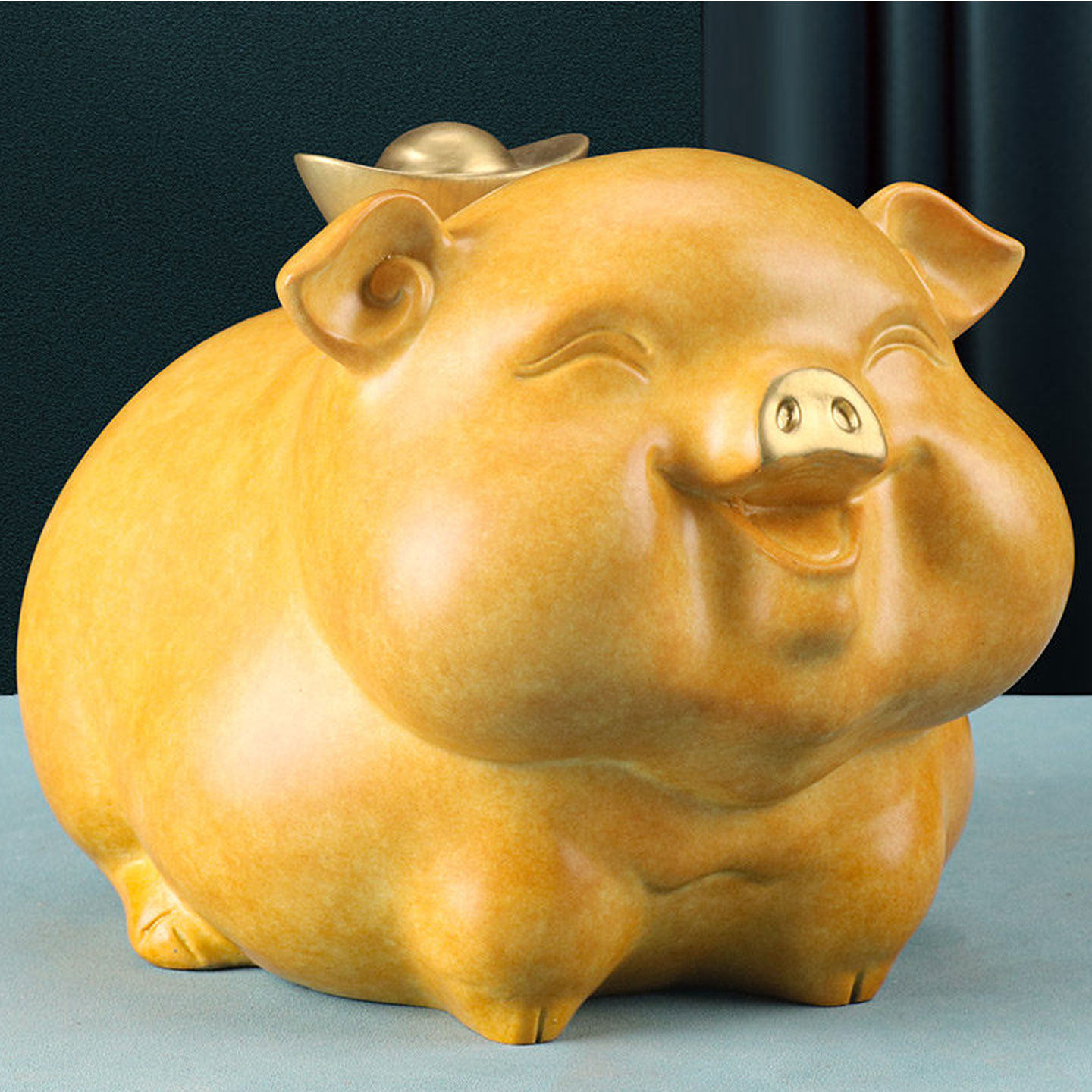 铜猪摆件客厅福猪装饰品办公桌面诸事招财金猪摆设本命年生日礼物