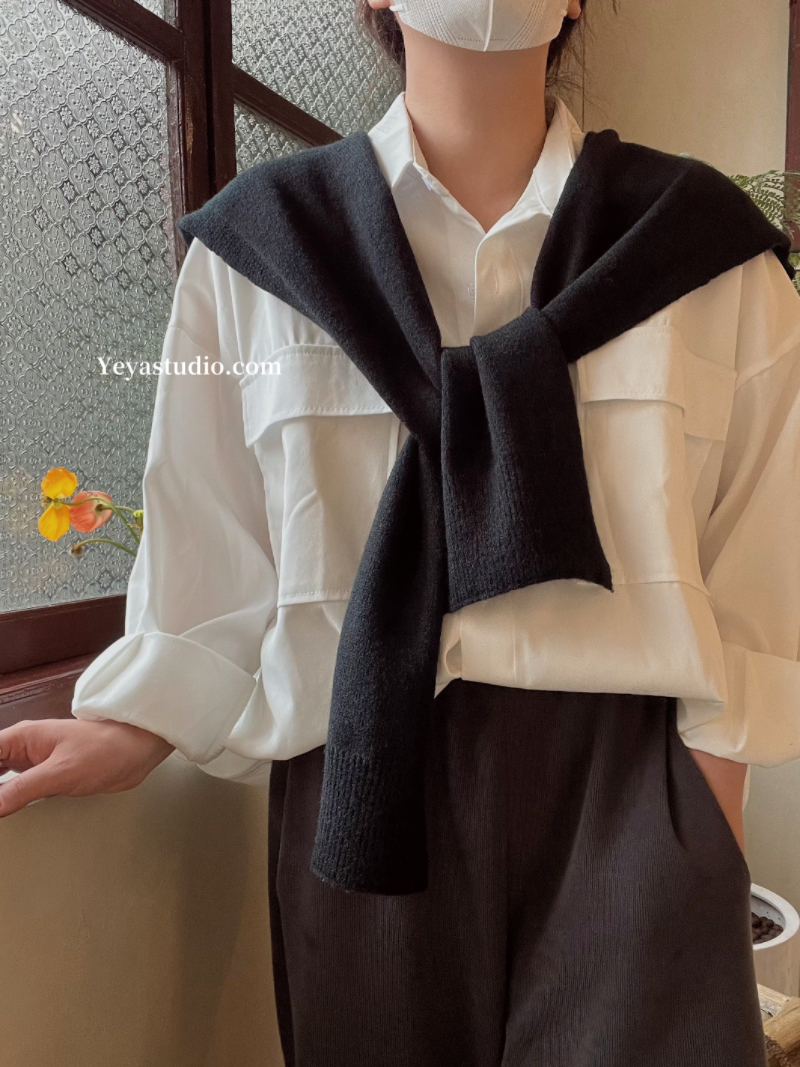 黑色针织小披肩女配裙子外搭网红