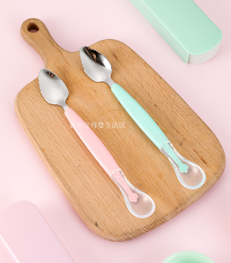 宝宝两头刮泥勺材质安全好用方便