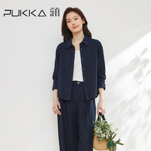 蒲PUKKA汉麻工装短外套女春夏