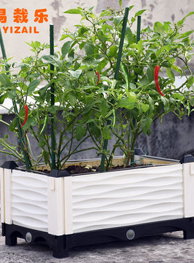 易栽乐3.1代蔬菜种植箱阳台种菜家用30cm宽加厚种菜盆长方形花盆