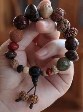 天然十八籽手串菩提子佛珠手串多