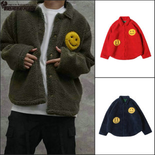 CPFM 笑脸羊羔绒毛衣男女宽松加厚夹克保暖外套潮 22FW联名ins同款
