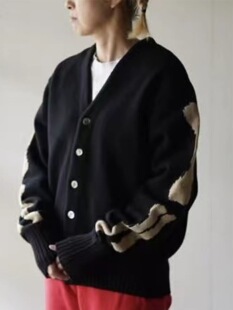 KAPITAL 平田和宏日系复古肋骨骨架秋冬男女同款针织开衫毛衣外套