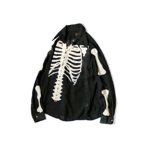 翻领衬衫 24AW 日系休闲人造丝宽松骨头印花长袖 平田和宏 KAPITAL