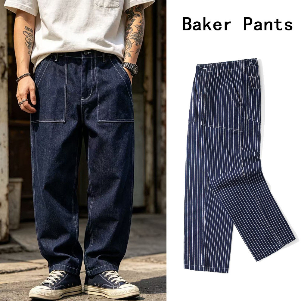 日系Kapital Japan复古 Baker Pants牛仔裤107面包裤WABASH工装裤