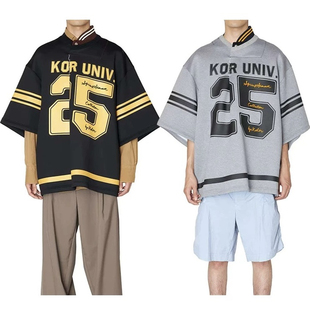 25SS kolor 阿部润一  25SCM-T06203对半拼接廓形男女同款短袖T恤