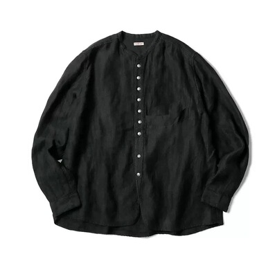 日系KAPITAL平田和宏风格 24AW银质纽扣棉麻长袖休闲衬衫外套男女