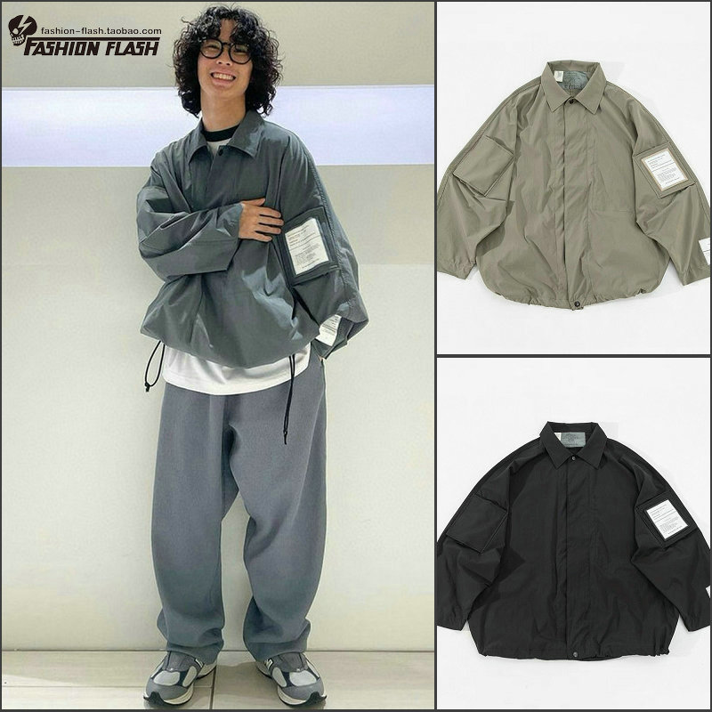日系23aw BLOUSON 日本制军事线魔术贴时尚情侣宽松潮牌夹克外套
