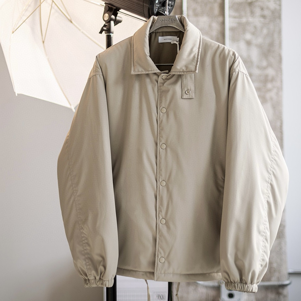 秋冬季日系复古纯色翻领工装夹棉保暖教练夹克棉服外套男女棉衣厚