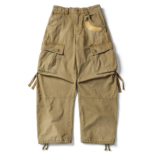 日系Kapital 长裤 褶皱多口袋阔腿宽松休闲裤 子潮 Viintage迷彩工装